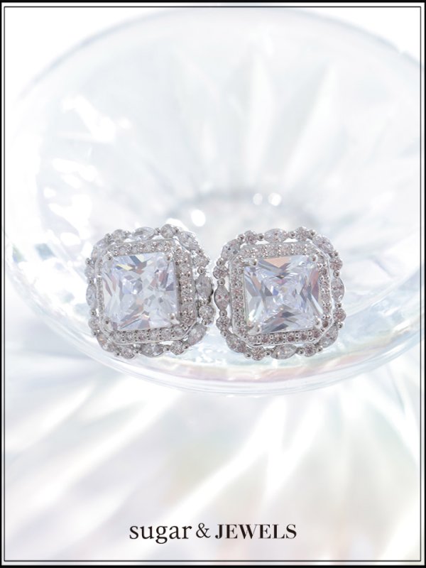 画像1: 【ピアス】スクエアストーンピアス【Fサイズ/1カラー】[OF02]