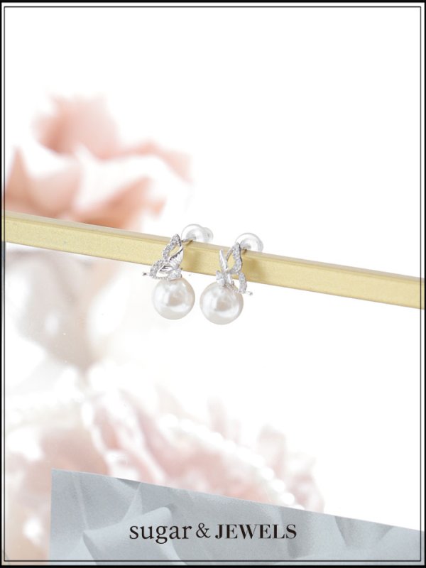 画像2: 【ピアス】バタフライモチーフパールピアス【Fサイズ/1カラー】[OF03]