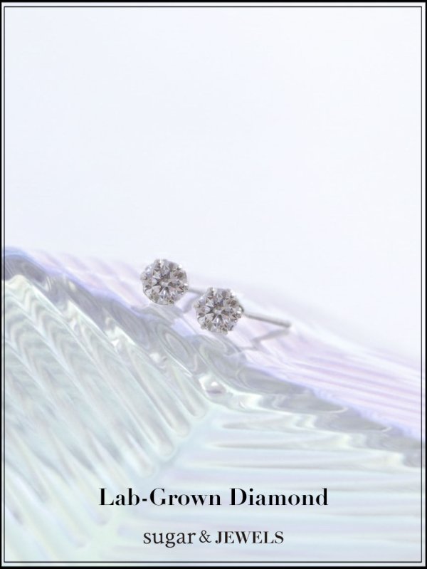 画像1: 【ラボグロウン ダイヤモンド】ダイヤモンドスタッズピアス【Fサイズ/1カラー】[OF09] 