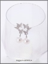 【ピアス】バタフライビジューパールピアス【Fサイズ/1カラー】[OF02] 