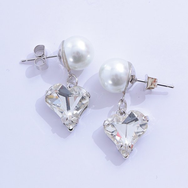 画像10: 【アクセサリー：ピアス】パールハート2連ピアス【3カラー】【OF02】