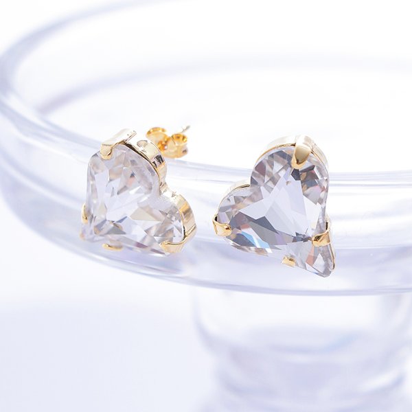 画像5: 【アクセサリー：ピアス】ハートビジューストーンピアス【2カラー】【OF02】