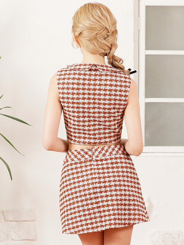 画像5: XSサイズあり【PURESS/ピュアレス】 クロスカラー/ ボタン/ チェーン/ セパレート/ ラップフレア/ ミニドレス/ キャバドレス[OF5]