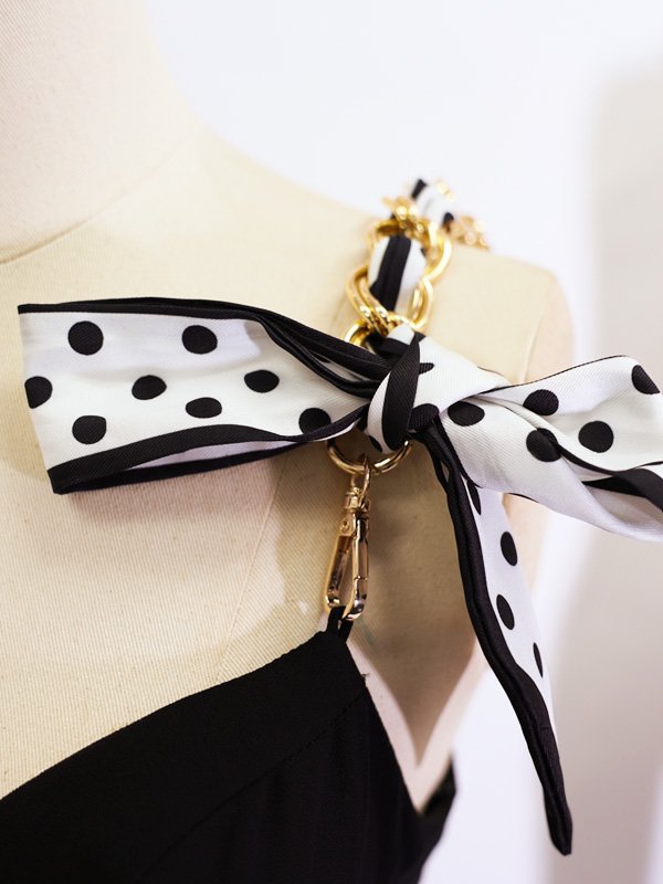 画像34: XSサイズあり【PURESS/ピュアレス】 ショルダーチェーン/ スカーフ/ フレア/ シンプル/ ワンカラー/ ミニドレス/ キャバドレス[OF5]