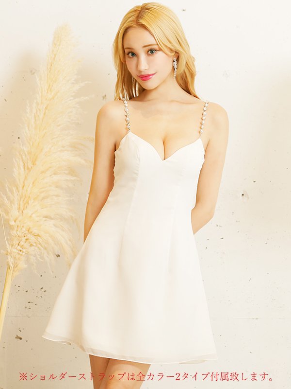 画像28: XSサイズあり【PURESS/ピュアレス】 ショルダーチェーン/ スカーフ/ フレア/ シンプル/ ワンカラー/ ミニドレス/ キャバドレス[OF5]