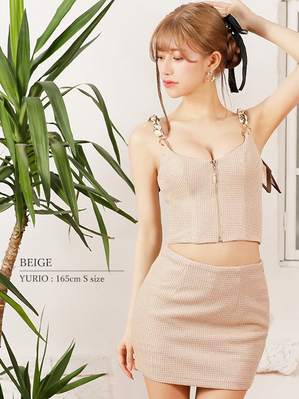 画像41: XSサイズあり【PURESS/ピュアレス】 ショルダースカーフ/ ファスナー/ セパレート/ タイト/ マイクロミニドレス/ セットアップ/ ミニドレス/ キャバドレス[OF5]