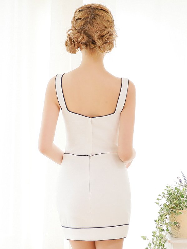 画像28: XSサイズあり【PURESS/ピュアレス】ショルダーバックル/ パールボタン/ ツイード/ セパレート/ タイト/ ミニドレス/ キャバドレス[OF5]