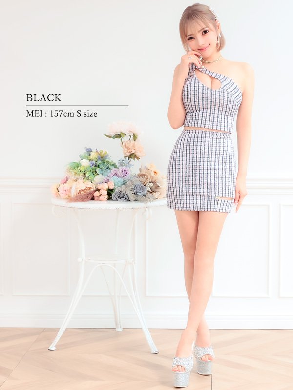 画像22: XSサイズあり【PURESS/ピュアレス】ワンショルダー/ パール/ バストカットデザイン/ マイクロミニ/ タイト/ ミニドレス/ キャバドレス[OF5]