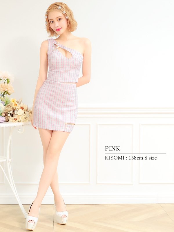 画像17: XSサイズあり【PURESS/ピュアレス】ワンショルダー/ パール/ バストカットデザイン/ マイクロミニ/ タイト/ ミニドレス/ キャバドレス[OF5]