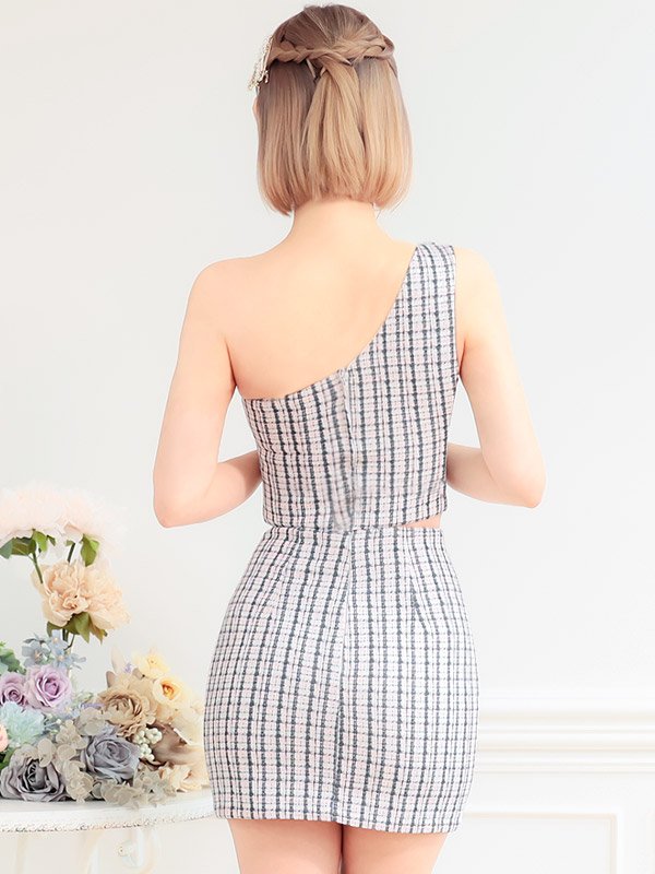 画像25: XSサイズあり【PURESS/ピュアレス】ワンショルダー/ パール/ バストカットデザイン/ マイクロミニ/ タイト/ ミニドレス/ キャバドレス[OF5]