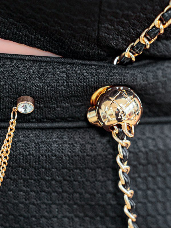 画像26: XSサイズあり【PURESS/ピュアレス】ハートカットデザイン/ ショルダーチェーン/ フレア/ ミニドレス/ キャバドレス[OF5]