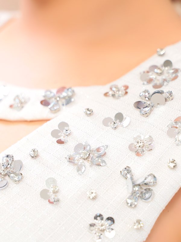 画像22: XSサイズあり【PURESS/ピュアレス】フラワービジュー/ チョーカーデザイン/ ツイード/ セパレード/ フレア/ マイクロミニ/ ミニドレス/ キャバドレス[OF5]