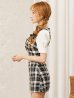 画像15: XSサイズあり【PURESS/ピュアレス】 レイヤード/ チェーン/ セパレート/ ミックスチェック/ フレア/ マイクロミニドレス/ キャバドレス[OF5]