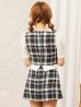 画像16: XSサイズあり【PURESS/ピュアレス】 レイヤード/ チェーン/ セパレート/ ミックスチェック/ フレア/ マイクロミニドレス/ キャバドレス[OF5]
