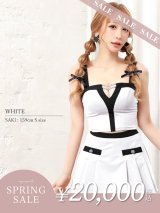 【決算SALE開催中！! 】XSサイズあり【PURESS/ピュアレス】 セットアップ/ バイカラー/ フリル/ ノースリーブ/ フレア/ マイクロミニドレス/ キャバドレス[OF5]