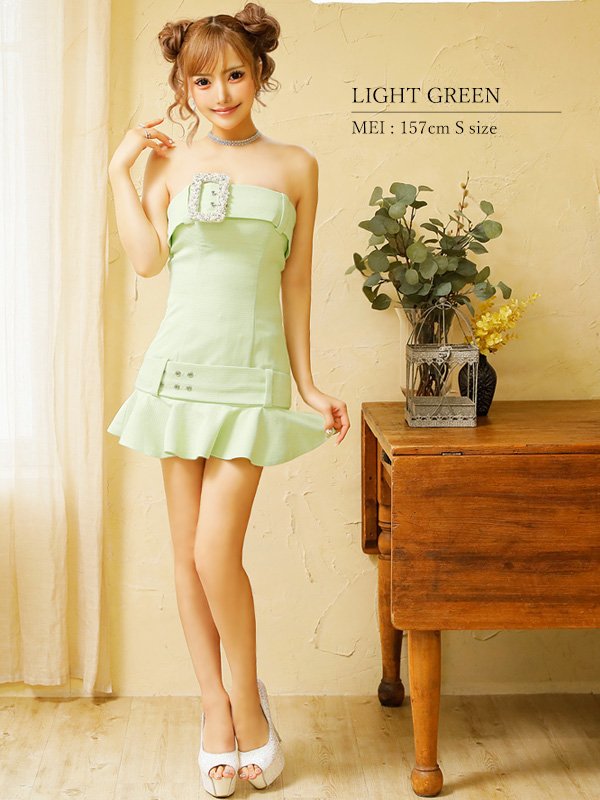 画像11: XSサイズあり【PURESS/ピュアレス】ビッグパールビジューバックル/ ツイード/ フリル/ マイクロミニ/ ミニドレス/ キャバドレス[OF5]