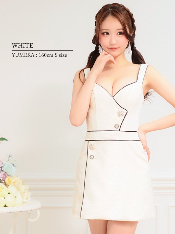 画像11: XSサイズあり【PURESS/ピュアレス】ビジューボタン/ パイピング/ ラップデザイン/ マイクロミニ/ ミニドレス/ キャバドレス[OF5]