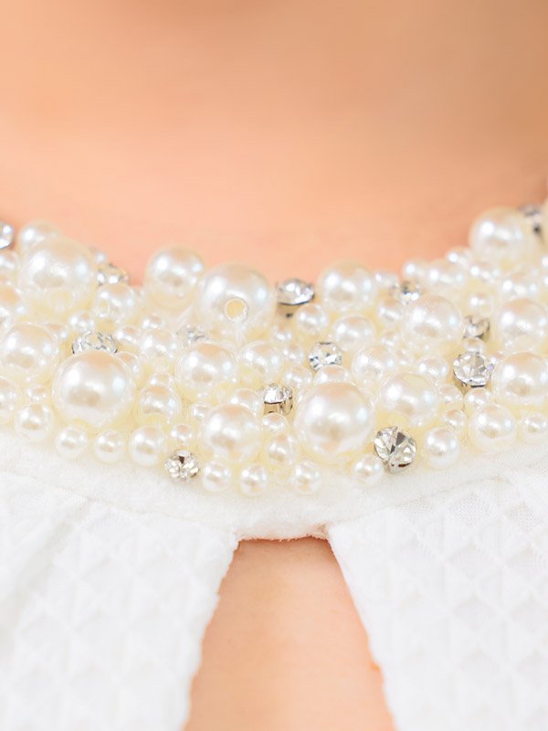 画像6: XSサイズあり【PURESS/ピュアレス】デコルテビジュー/ ビックパール/ ビジューバックル/ セパレート/ タイト/ マイクロミニ/ ミニドレス/ キャバドレス[OF5]