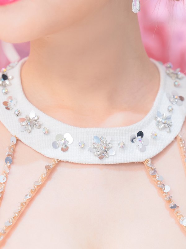 画像12: XSサイズあり【PURESS/ピュアレス】スパンコール/ ビジュー/ セパレート/ フレア/ ミニドレス/ キャバドレス[OF5]