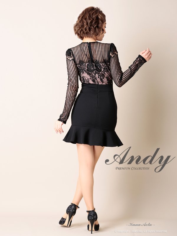 画像21: 【Andy ANDY Fashion Press 07 COLLECTION 02】シアー/ フリルデザイン/ 長袖/ロングスリーブ/ タイト/ ミニドレス/ キャバドレス[OF05]