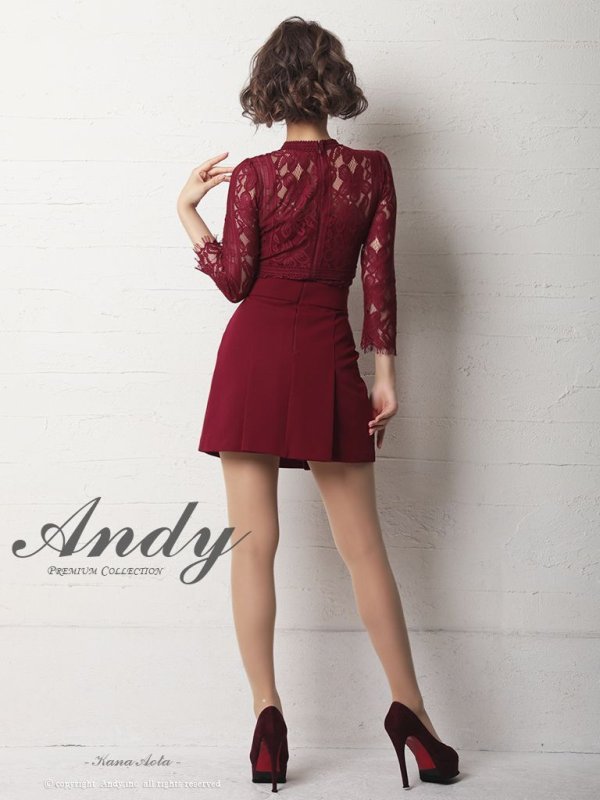 画像35: 【Andy ANDY Fashion Press 09 COLLECTION 05】フラワーレース/ ゴールドボタンデザイン/ 七分袖/ 長袖/ 袖あり/ プリーツ/ ミニドレス/ キャバドレス[OF05]