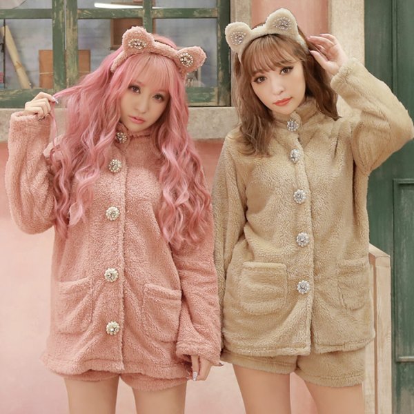 画像8: さくりなちゃんコラボふわもこベア【ハロウィンコスプレ4点セット】【Fサイズ/2カラー】[OF01]