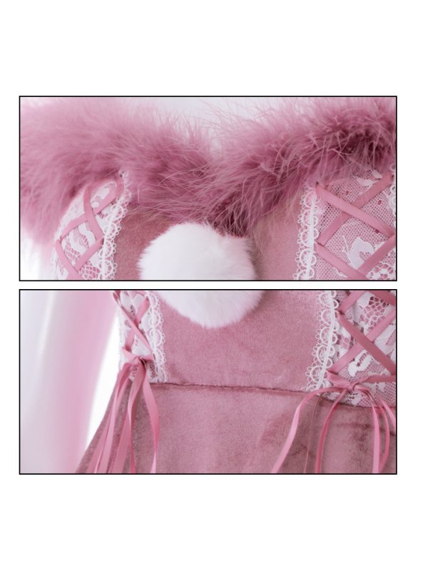 画像11: 【即日発送】桜井莉菜ちゃんコラボ☆ピンクリボンキャット/ハロウィン/サンタ/コスプレ【sugar nine サンタコス 5点セット】【S-Lサイズ/1カラー】[OF04]