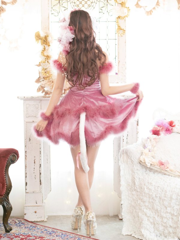 画像6: 【即日発送】桜井莉菜ちゃんコラボ☆ピンクリボンキャット/ハロウィン/サンタ/コスプレ【sugar nine サンタコス 5点セット】【S-Lサイズ/1カラー】[OF04]