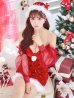 画像3: 【即日発送！】【サンタコス 3点セット】【XS-XLサイズ/2カラー】キルティングリボン袖付きタイトサンタ[YMT]