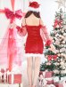 画像7: 【即日発送！】【サンタコス 3点セット】【XS-XLサイズ/2カラー】キルティングリボン袖付きタイトサンタ[YMT]