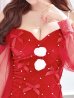 画像9: 【即日発送！】【サンタコス 3点セット】【XS-XLサイズ/2カラー】キルティングリボン袖付きタイトサンタ[YMT]
