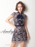 画像14: 【Andy ANDY Fashion Press 12 COLLECTION 07】フラワーレース / ブローチ付き / 半袖 /ハイネック /タイト / ミニドレス / キャバドレス[OF05]