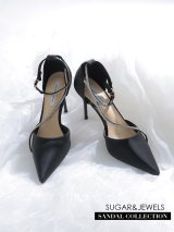 【パンプス】ポインテッドトゥビジューストラップパンプス【35-39サイズ/1カラー】[OF02]【YN】