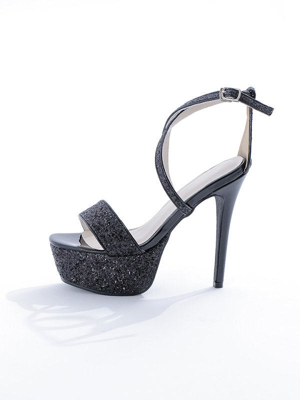 画像6: ラメオープントゥストラップサンダル【34-40サイズ/2カラー】[OF02]