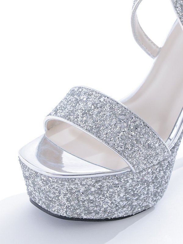 画像3: ラメオープントゥストラップサンダル【34-40サイズ/2カラー】[OF02]