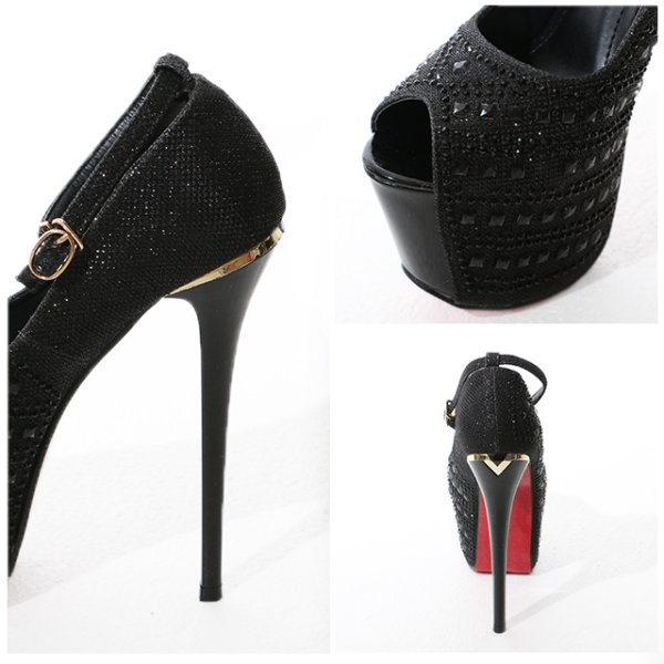 画像11: サンダル / 16cmヒール / 輝くビジューがぎっしり華やか優秀ストラップサンダル【35-38サイズ/3カラー】[OF02]