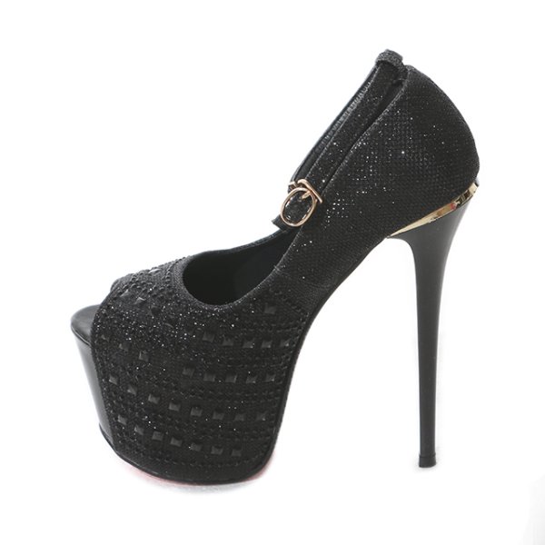 画像7: サンダル / 16cmヒール / 輝くビジューがぎっしり華やか優秀ストラップサンダル【35-38サイズ/3カラー】[OF02]