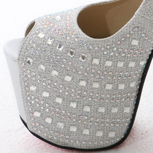 画像8: サンダル / 16cmヒール / 輝くビジューがぎっしり華やか優秀ストラップサンダル【35-38サイズ/3カラー】[OF02]