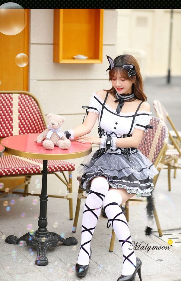 画像7: 【即日発送】猫耳メイドにゃん《ハロウィンコスプレ5点セット》【Malymoon/マリームーン】[HC02]