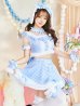 画像1: 【即日発送】たれ耳ギンガムチェックドーリーメイド【マリームーン】【ハロウィンコスプレ7点セット】【フリーサイズ/2カラー】[OF04] (1)