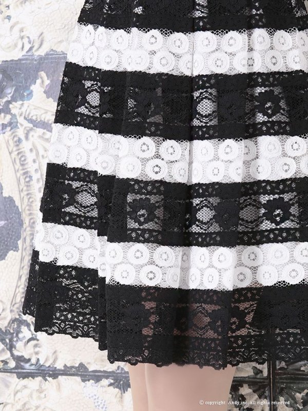 画像8: 【ANDY/アンディ】ボーダー/ウエストリボン/フレア/ ミニドレス / キャバドレス[OF05]