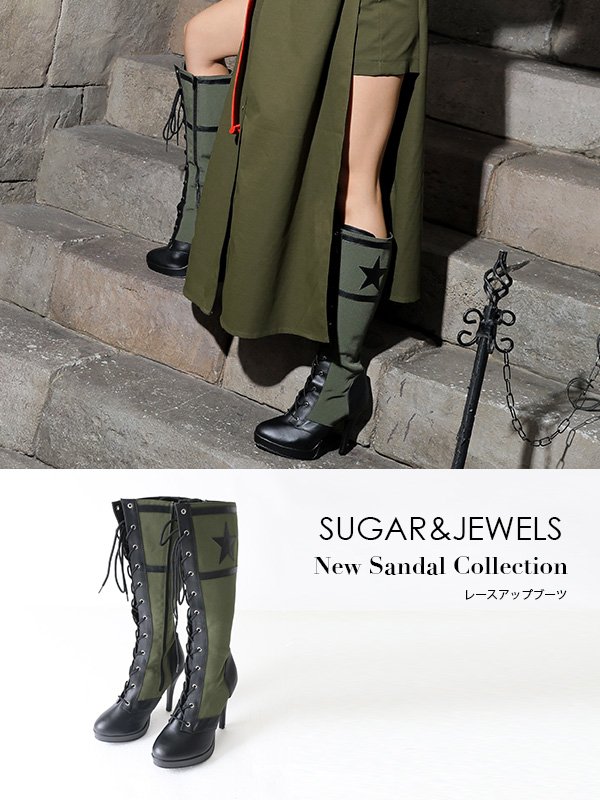 画像6: 【ハロウィン/小物】コスプレ用レースアップブーツ【3サイズ/1カラー】[OF01]