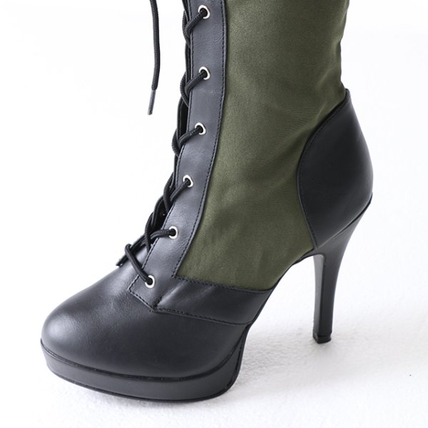 画像3: 【ハロウィン/小物】コスプレ用レースアップブーツ【3サイズ/1カラー】[OF01]