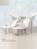 【ANGEL R/エンジェルアール】15cmヒール/ クリア/ ビジュー/ラメ/サンダル[OF02]