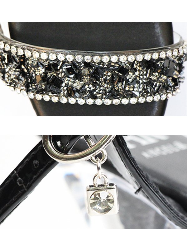 画像7: 【ANGEL R/エンジェルアール】15cmヒール/ ビジュー/ ワンベルト/ オープントゥ/ ラメ/ ハイヒール/ サンダル[OF02]