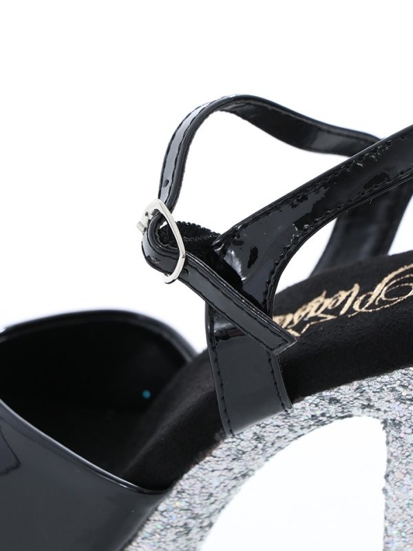 画像7: ストラップ付グリッターラメサンダル/クリアサンダル/厚底【35-39サイズ/1カラー】[OF02]