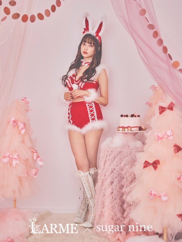 画像3: 【ノベルティ対象】【即日発送】セットアップバニーサンタ【sugar nine サンタコス 8点セット】【S-Lサイズ/2カラー】[YMT]