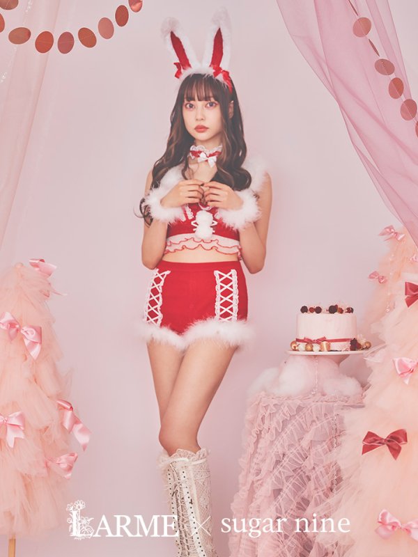 画像4: 【ノベルティ対象】【即日発送】セットアップバニーサンタ【sugar nine サンタコス 8点セット】【S-Lサイズ/2カラー】[YMT]