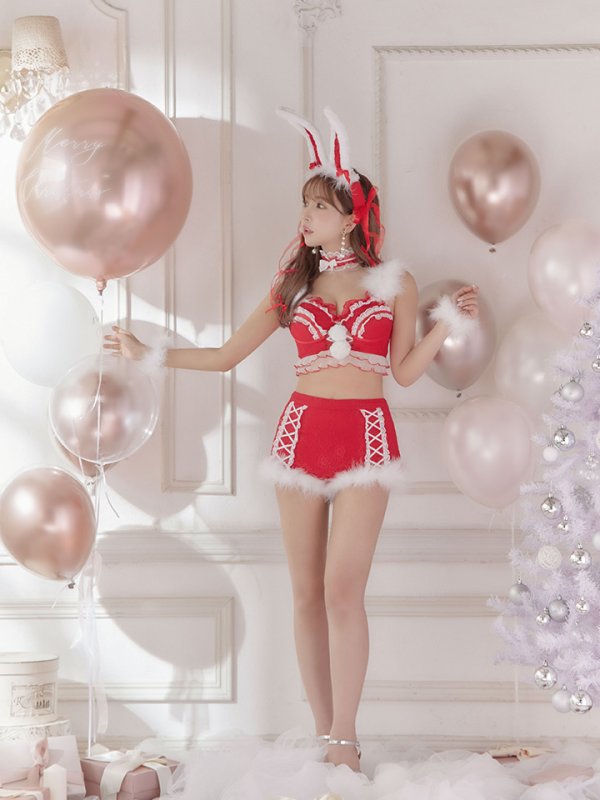 画像9: 【ノベルティ対象】【即日発送】【Malymoon x sugar コラボ】セットアップバニーサンタ【sugar nine サンタコス 8点セット】【S-Lサイズ/2カラー】[YMT]