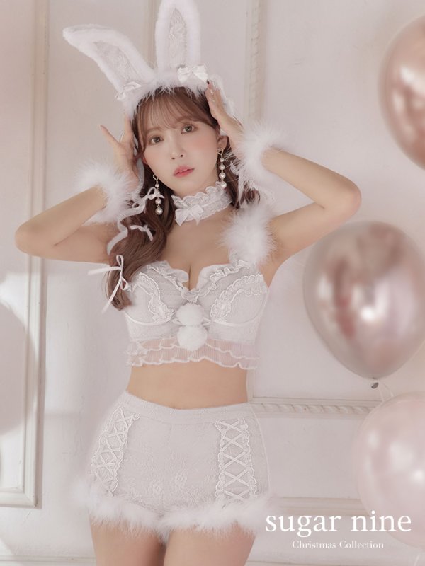 画像1: 【即日発送】【Malymoon x sugar コラボ】セットアップバニーサンタ【sugar nine サンタコス 8点セット】【S-Lサイズ/2カラー】[YMT]